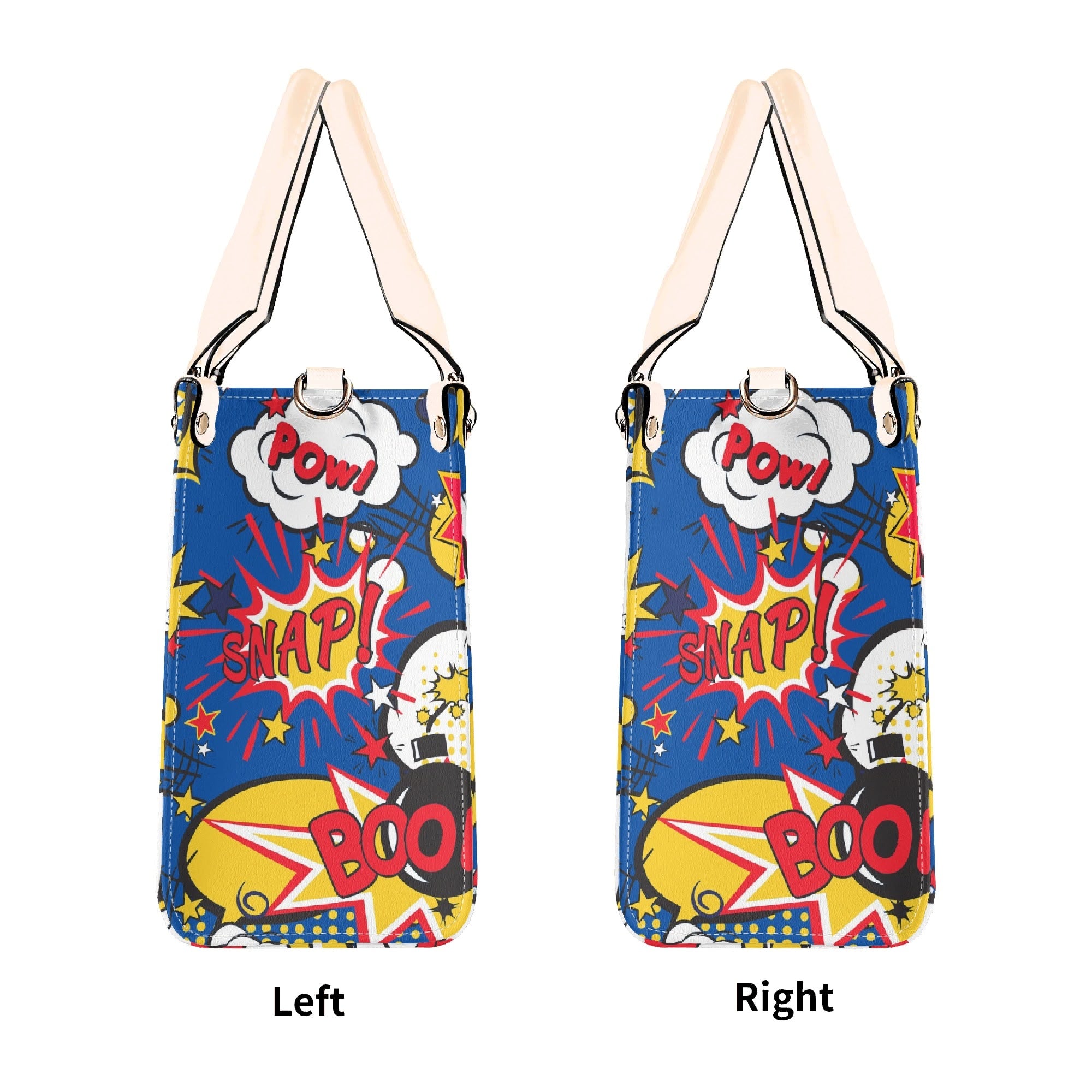 Comic Book Blue Luxury PU Leather Handbag Luxury PU Leather Handbag comic Printed Offshore