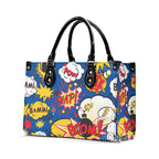 Comic Book Blue Luxury PU Leather Handbag Luxury PU Leather Handbag comic Printed Offshore