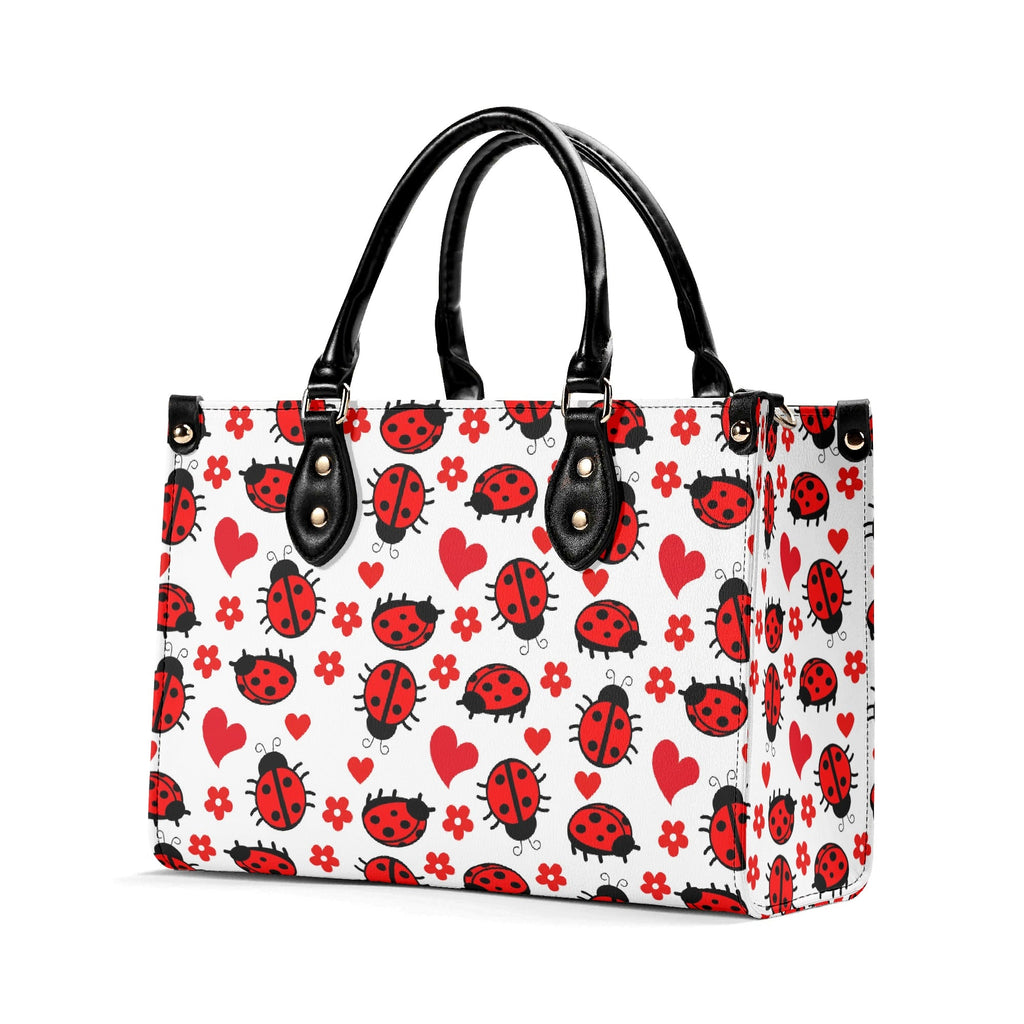 Ladybug Hearts Luxury PU Leather Handbag Luxury PU Leather Handbag animal Love Printed Offshore