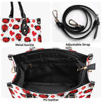 Ladybug Hearts Luxury PU Leather Handbag Luxury PU Leather Handbag animal Love Printed Offshore