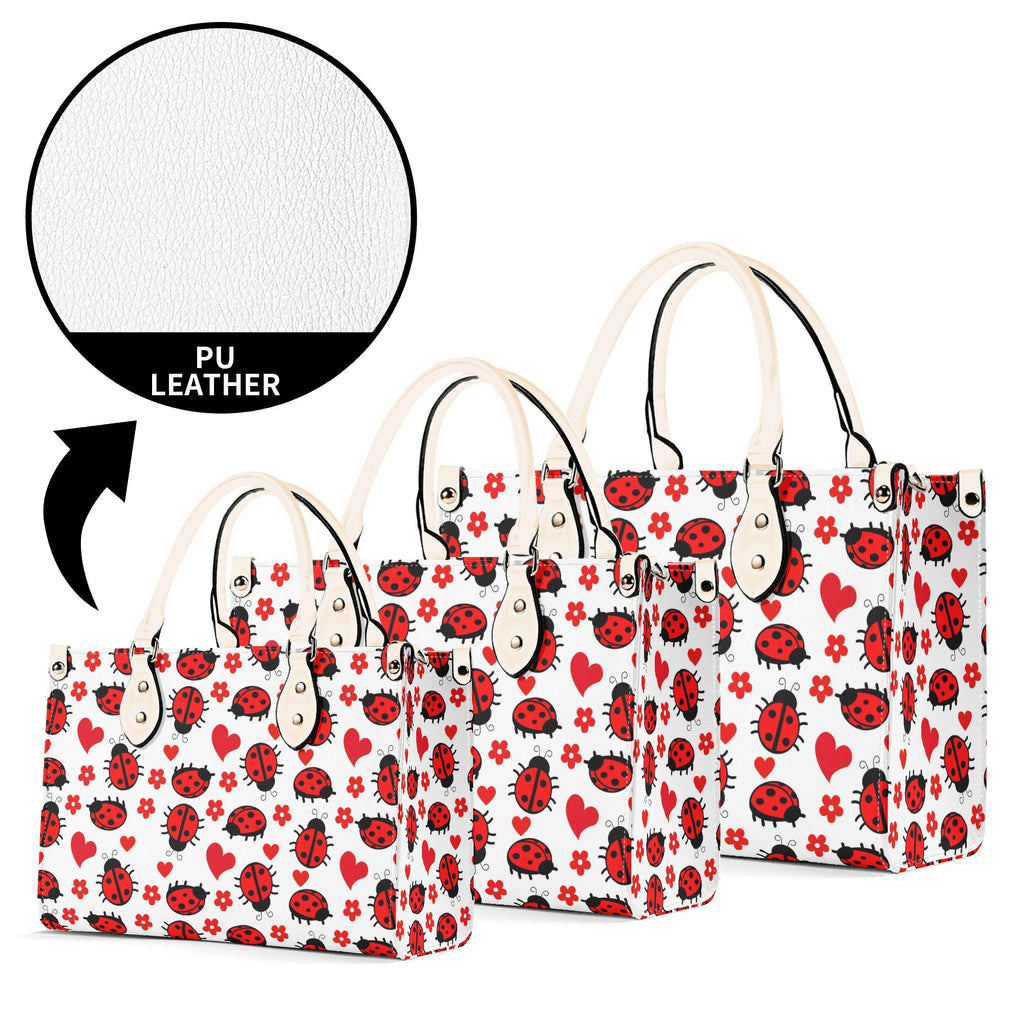 Ladybug Hearts Luxury PU Leather Handbag Luxury PU Leather Handbag animal Love Printed Offshore