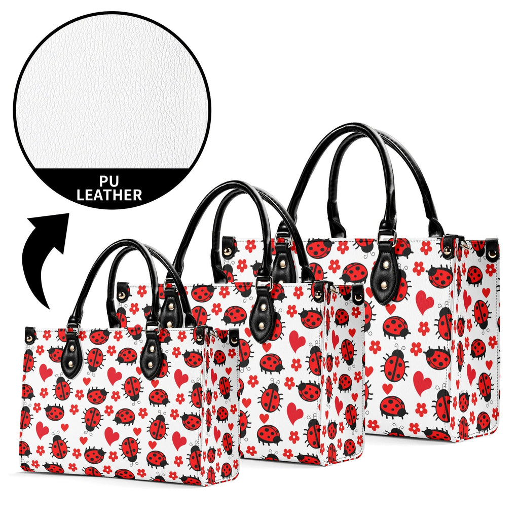 Ladybug Hearts Luxury PU Leather Handbag Luxury PU Leather Handbag animal Love Printed Offshore