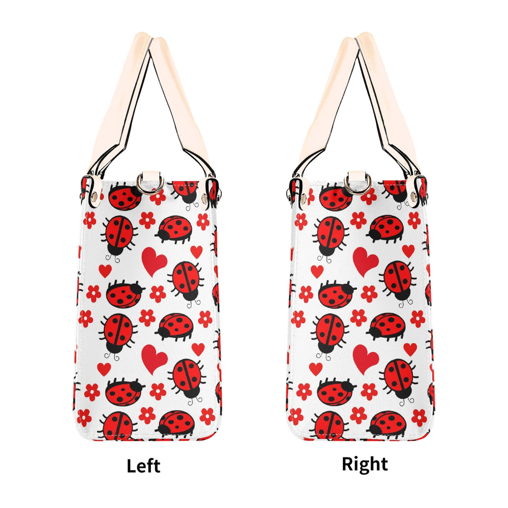 Ladybug Hearts Luxury PU Leather Handbag Luxury PU Leather Handbag animal Love Printed Offshore