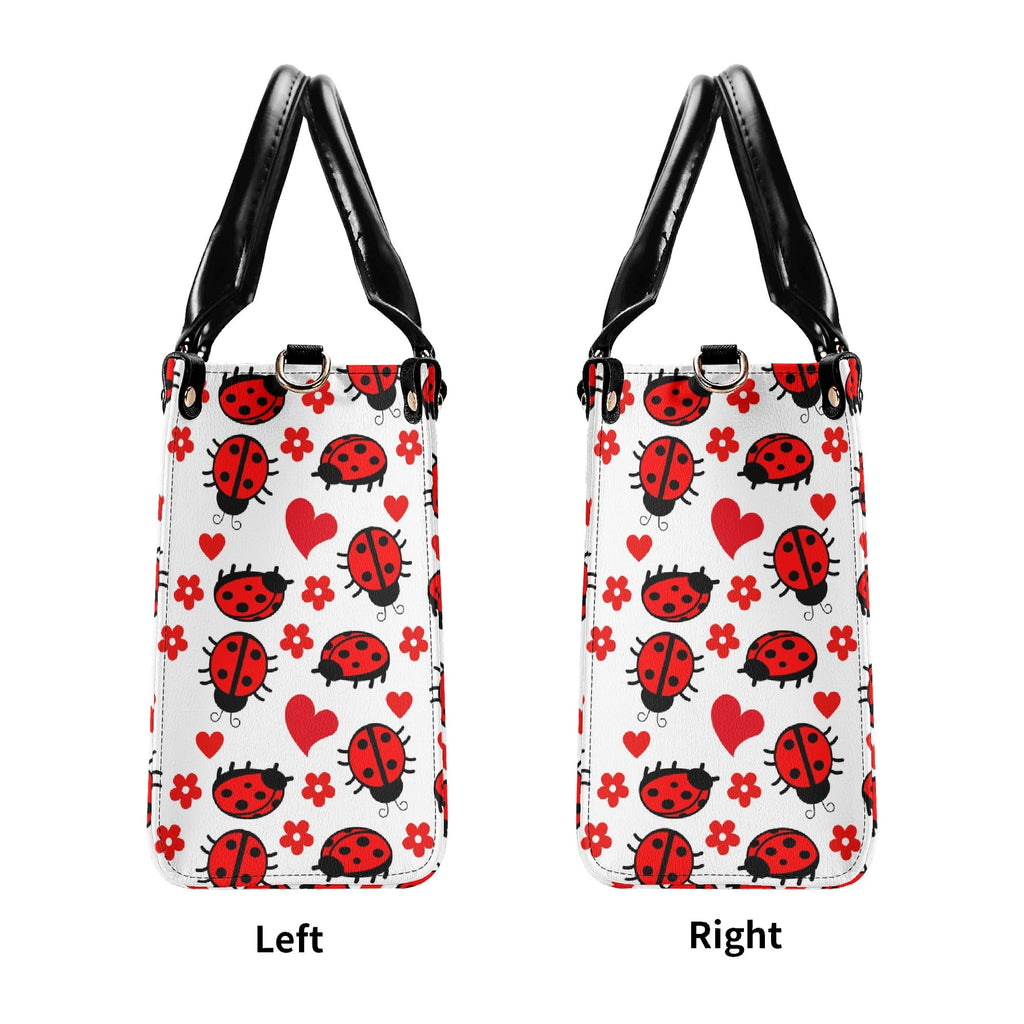 Ladybug Hearts Luxury PU Leather Handbag Luxury PU Leather Handbag animal Love Printed Offshore