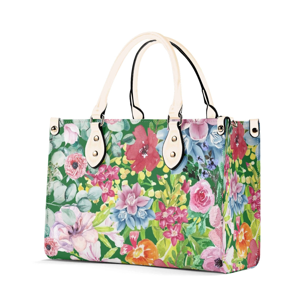 Bright Floral Luxury PU Leather Handbag Luxury PU Leather Handbag Plants Printed Offshore