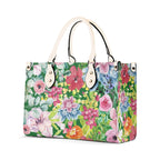 Bright Floral Luxury PU Leather Handbag Luxury PU Leather Handbag Plants Printed Offshore