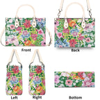 Bright Floral Luxury PU Leather Handbag Luxury PU Leather Handbag Plants Printed Offshore