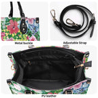 Bright Floral Luxury PU Leather Handbag Luxury PU Leather Handbag Plants Printed Offshore
