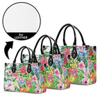 Bright Floral Luxury PU Leather Handbag Luxury PU Leather Handbag Plants Printed Offshore
