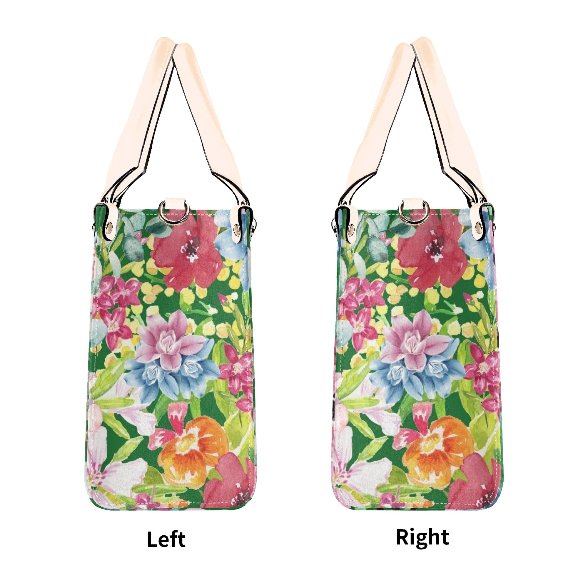 Bright Floral Luxury PU Leather Handbag Luxury PU Leather Handbag Plants Printed Offshore