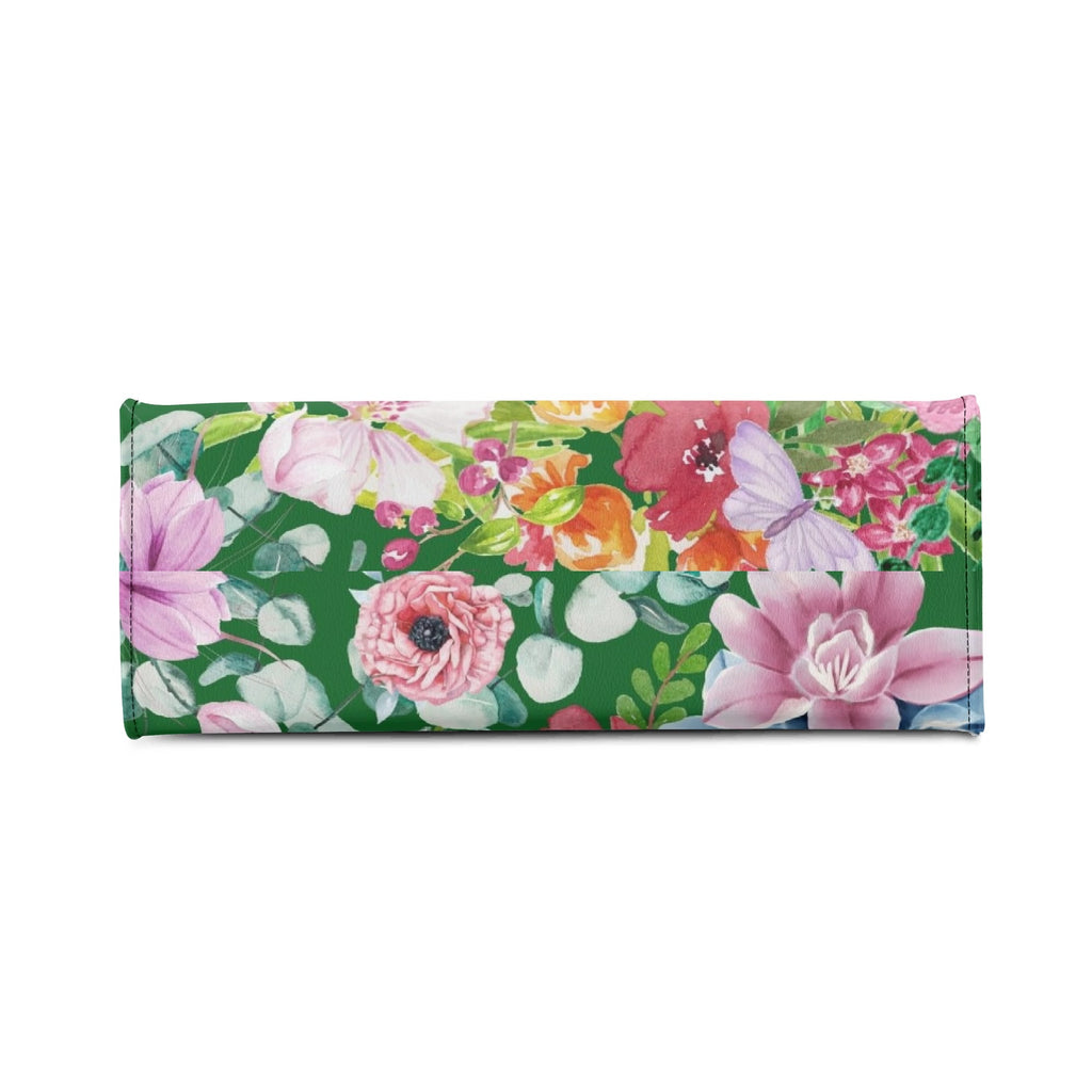 Bright Floral Luxury PU Leather Handbag Luxury PU Leather Handbag Plants Printed Offshore