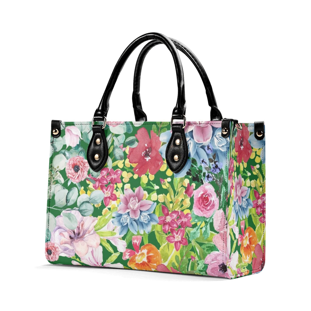 Bright Floral Luxury PU Leather Handbag Luxury PU Leather Handbag Plants Printed Offshore
