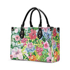 Bright Floral Luxury PU Leather Handbag Luxury PU Leather Handbag Plants Printed Offshore