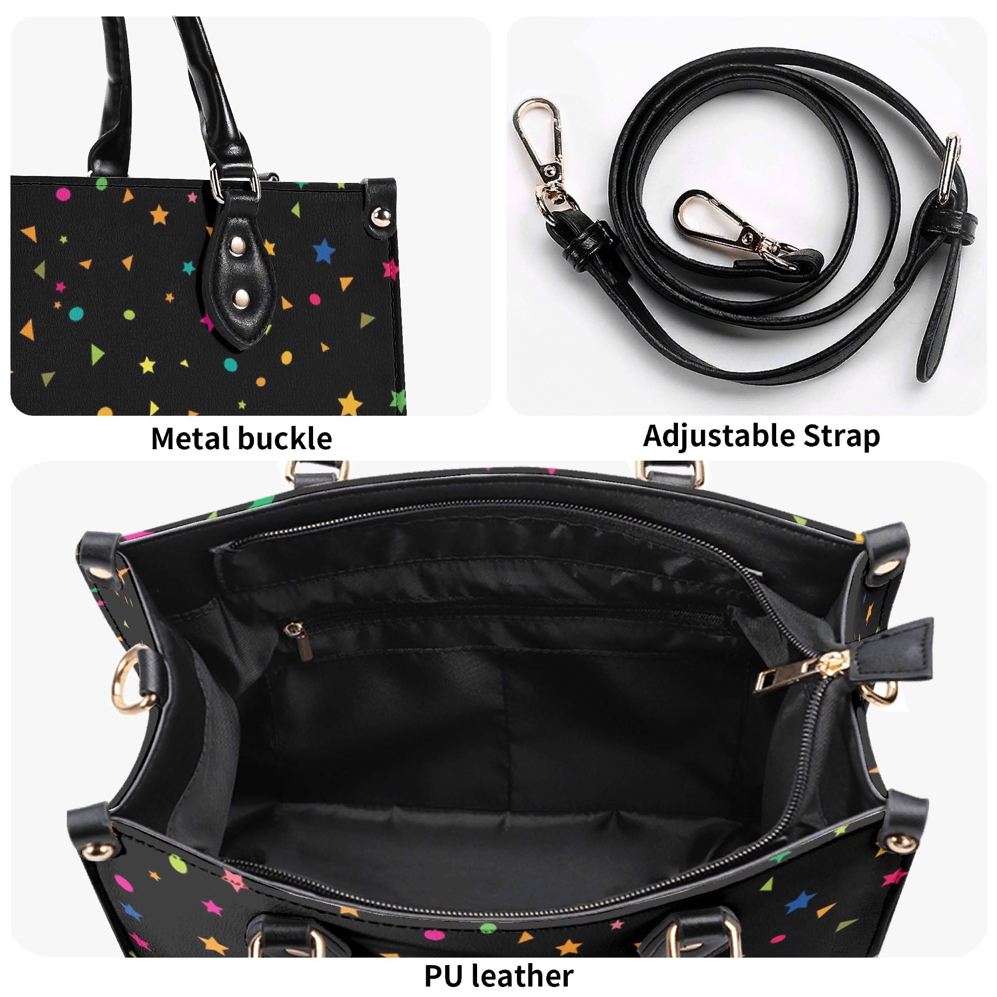 Stars And Swirls Luxury PU Leather Handbag Luxury PU Leather Handbag Printed Offshore