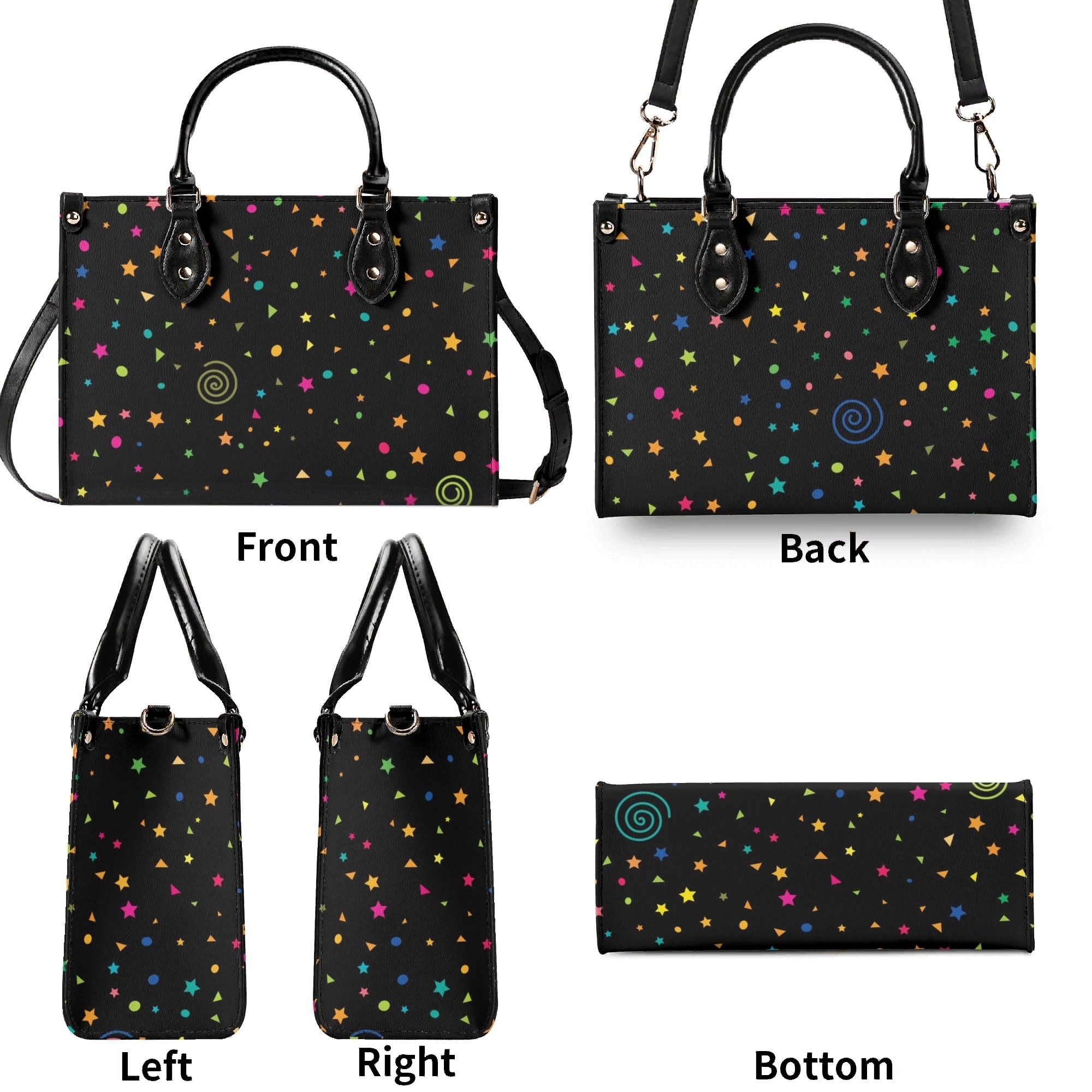 Stars And Swirls Luxury PU Leather Handbag Luxury PU Leather Handbag Printed Offshore