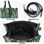 Leaf Pattern Luxury PU Leather Handbag Luxury PU Leather Handbag Plants Printed Offshore