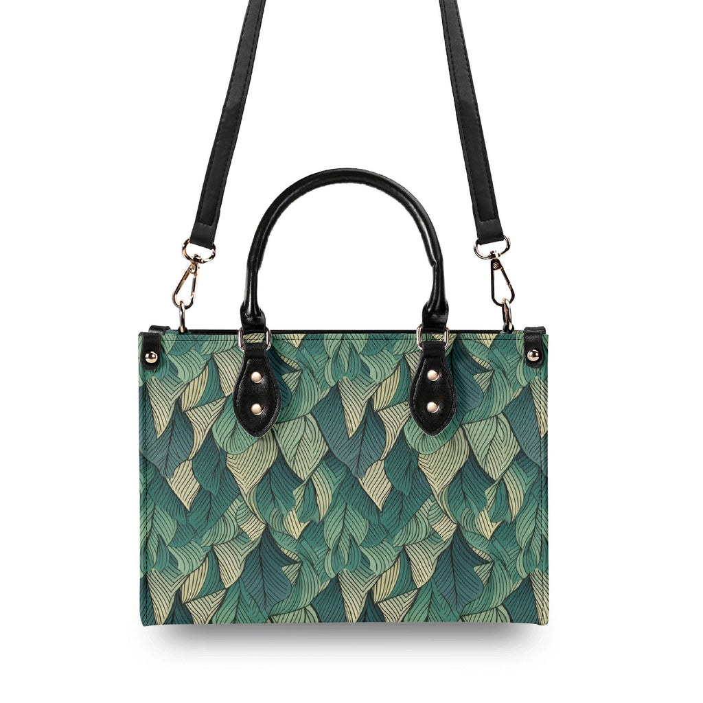 Leaf Pattern Luxury PU Leather Handbag Luxury PU Leather Handbag Plants Printed Offshore