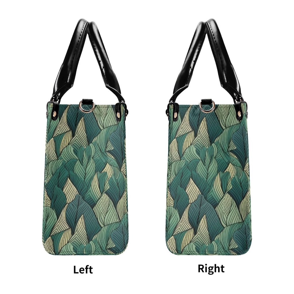 Leaf Pattern Luxury PU Leather Handbag Luxury PU Leather Handbag Plants Printed Offshore