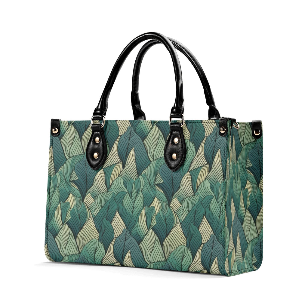 Leaf Pattern Luxury PU Leather Handbag Luxury PU Leather Handbag Plants Printed Offshore