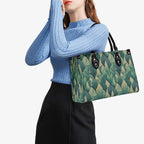 Leaf Pattern Luxury PU Leather Handbag Luxury PU Leather Handbag Plants Printed Offshore