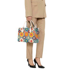 Happy Retro Flowers Luxury PU Leather Handbag Luxury PU Leather Handbag Printed Offshore Retro