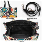 Happy Retro Flowers Luxury PU Leather Handbag Luxury PU Leather Handbag Printed Offshore Retro