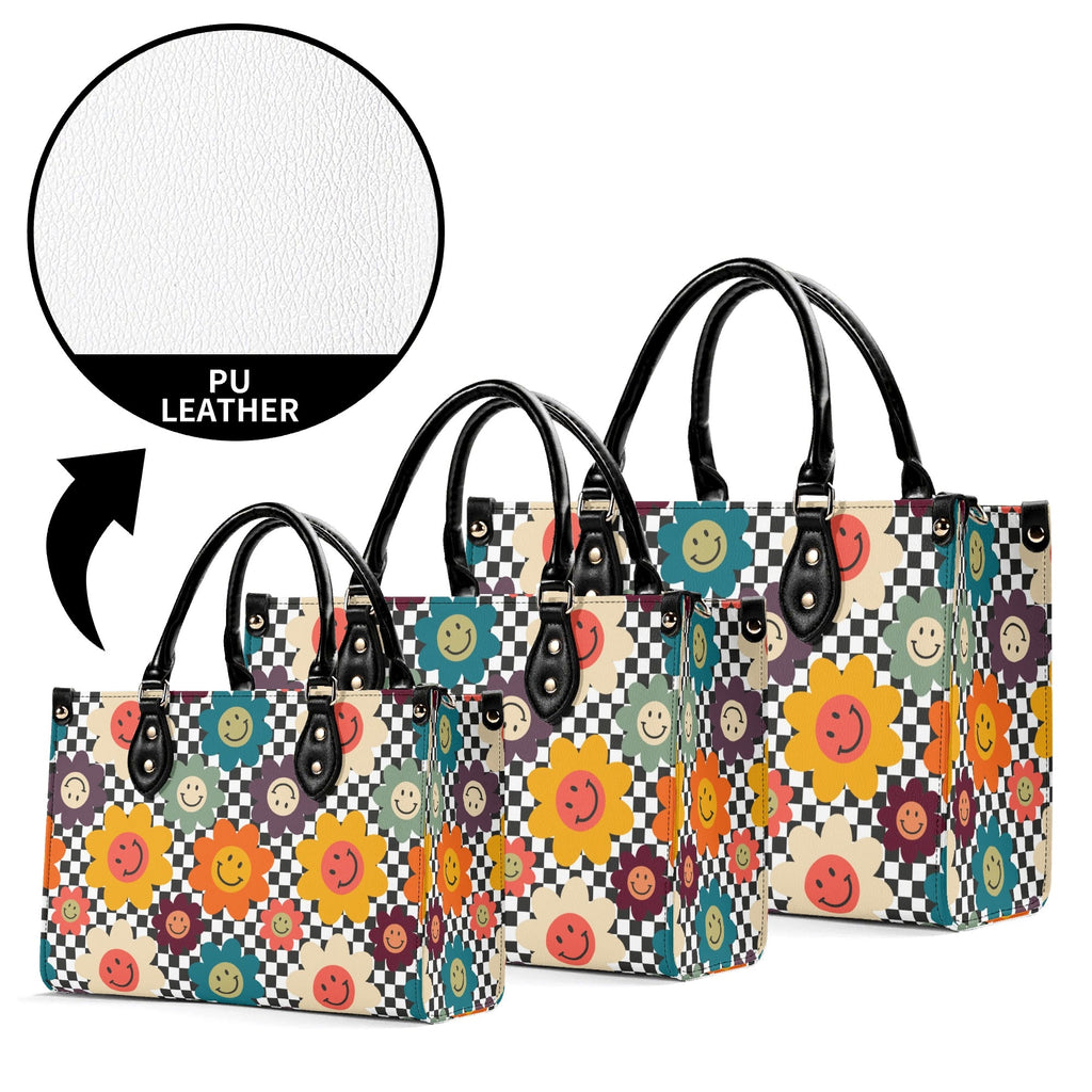 Happy Retro Flowers Luxury PU Leather Handbag Luxury PU Leather Handbag Printed Offshore Retro