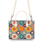 Happy Retro Flowers Luxury PU Leather Handbag Luxury PU Leather Handbag Printed Offshore Retro