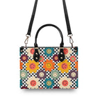 Happy Retro Flowers Luxury PU Leather Handbag Luxury PU Leather Handbag Printed Offshore Retro