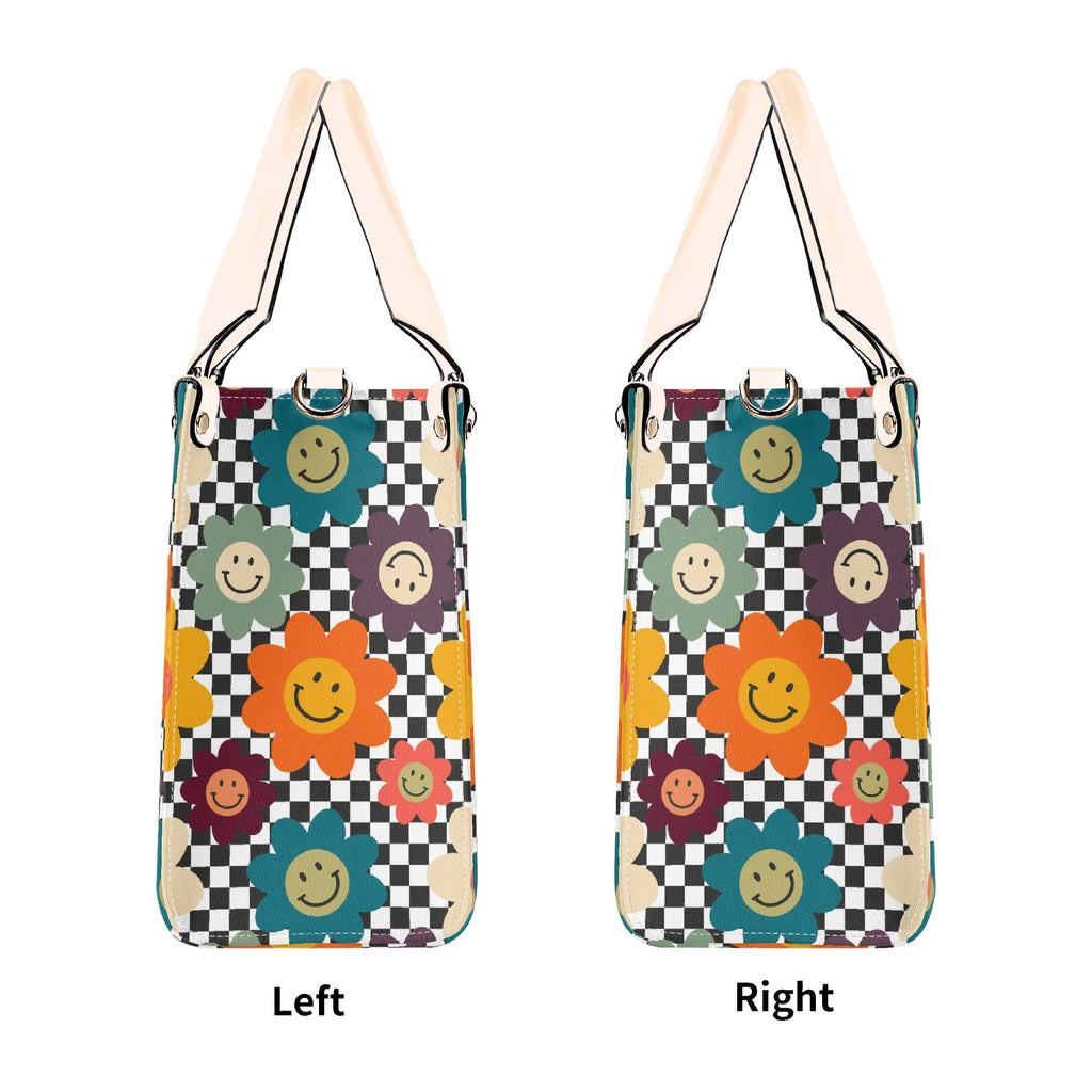Happy Retro Flowers Luxury PU Leather Handbag Luxury PU Leather Handbag Printed Offshore Retro