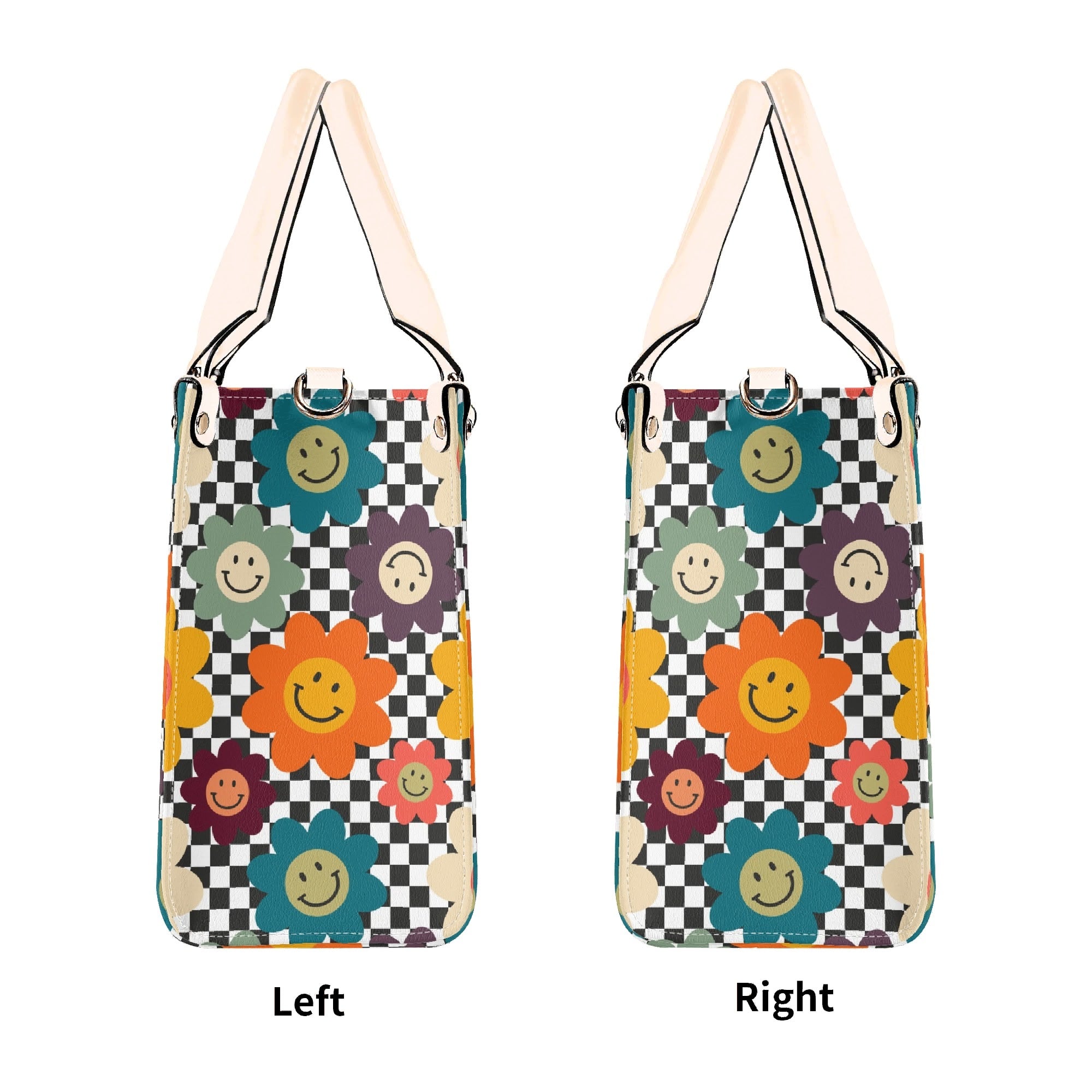 Happy Retro Flowers Luxury PU Leather Handbag Luxury PU Leather Handbag Printed Offshore Retro