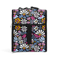 Graphic Flowers On Black Flip-top Lunch Bag Default Title Flip Top Lunch Bag Plants Printed Offshore