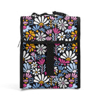 Graphic Flowers On Black Flip-top Lunch Bag Default Title Flip Top Lunch Bag Plants Printed Offshore