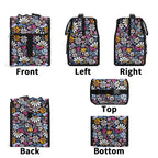 Graphic Flowers On Black Flip-top Lunch Bag Flip Top Lunch Bag Plants Printed Offshore
