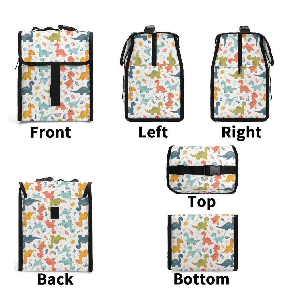 Cute Colourful Dinosaurs Flip-top Lunch Bag Flip Top Lunch Bag animal Printed Offshore