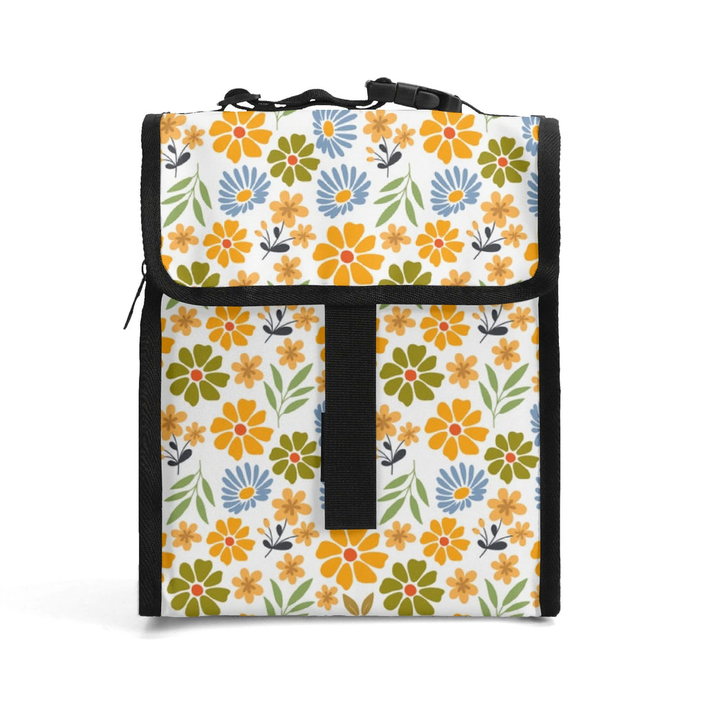 Retro Boho Flower - Flip-top Lunch Bag Default Title Flip Top Lunch Bag Printed Offshore Retro