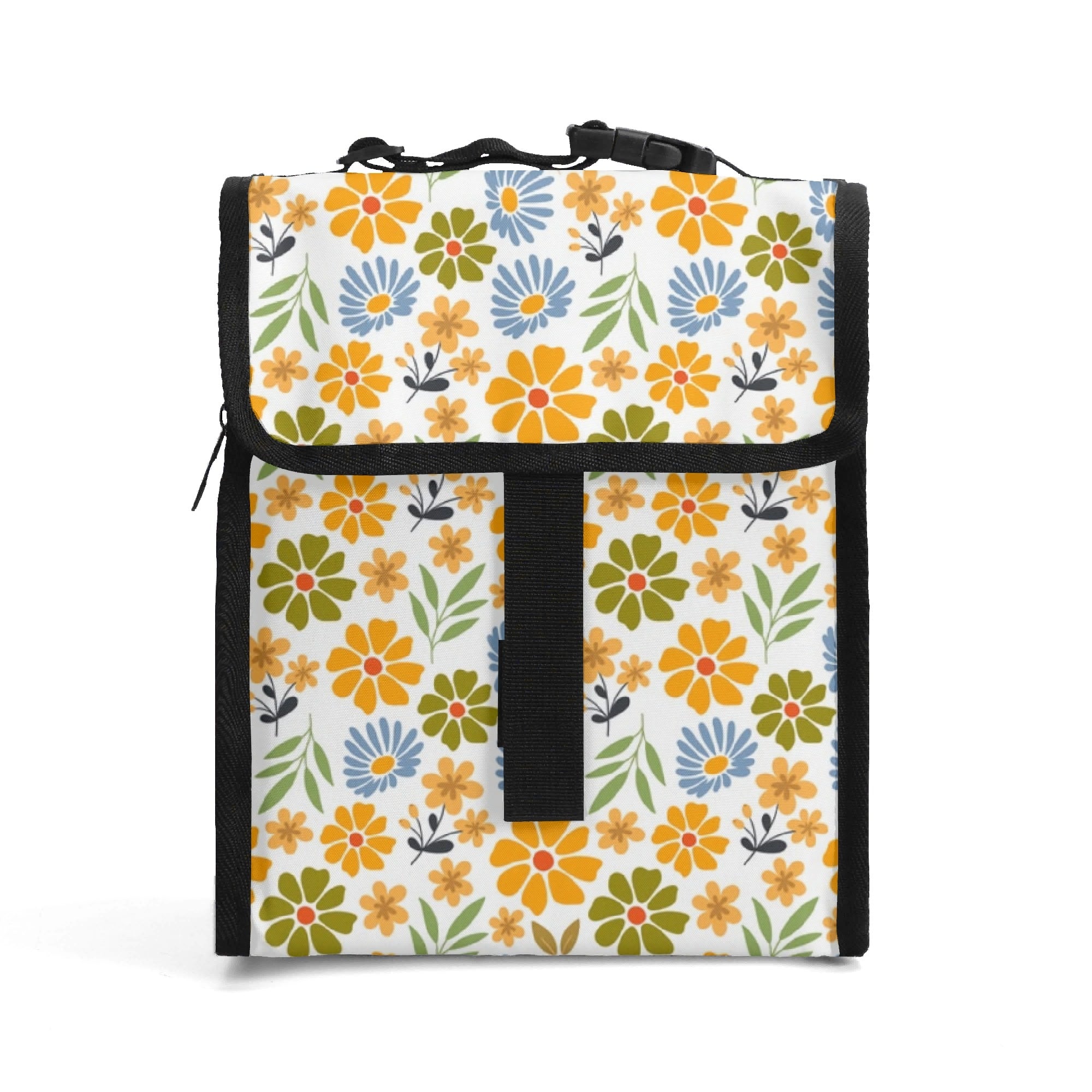 Retro Boho Flower - Flip-top Lunch Bag Default Title Flip Top Lunch Bag Printed Offshore Retro