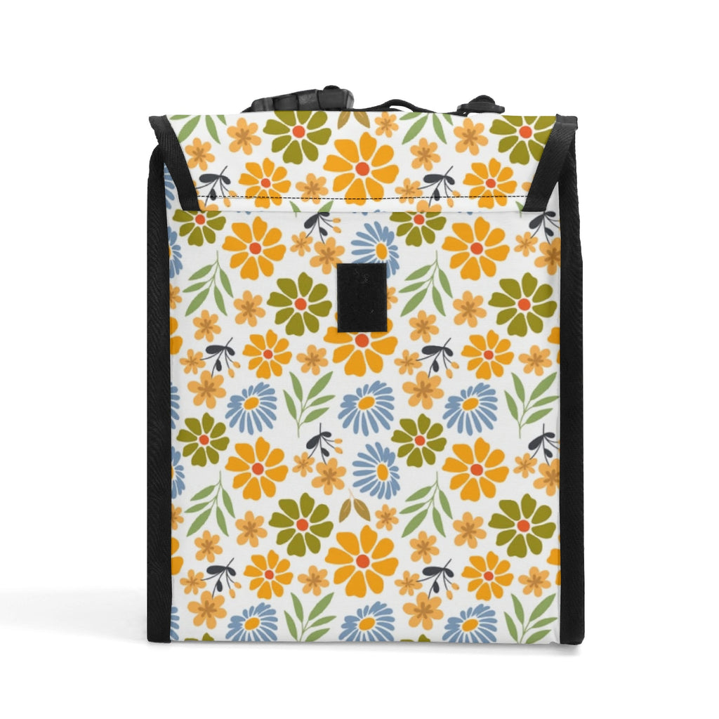 Retro Boho Flower - Flip-top Lunch Bag Flip Top Lunch Bag Printed Offshore Retro