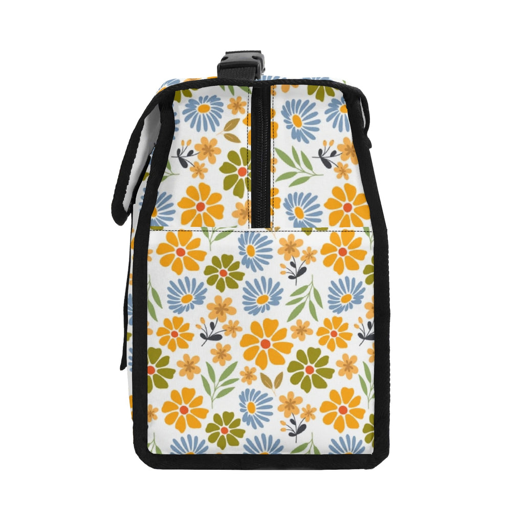 Retro Boho Flower - Flip-top Lunch Bag Flip Top Lunch Bag Printed Offshore Retro