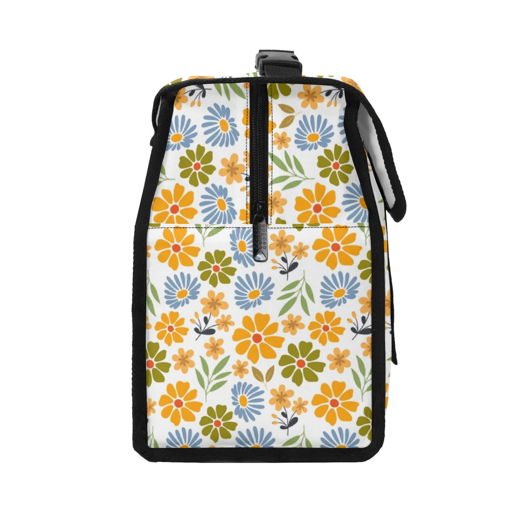 Retro Boho Flower - Flip-top Lunch Bag Flip Top Lunch Bag Printed Offshore Retro