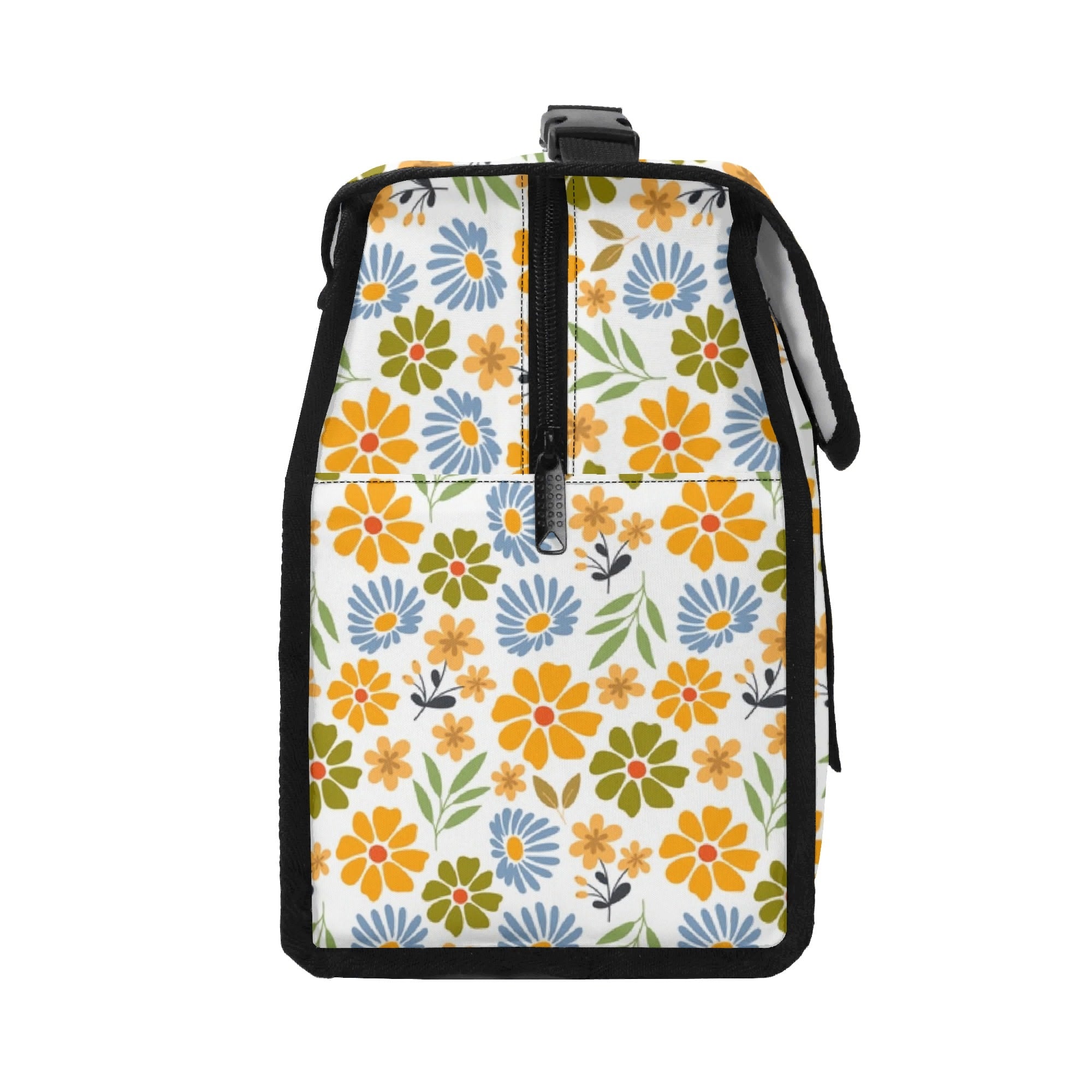 Retro Boho Flower - Flip-top Lunch Bag Flip Top Lunch Bag Printed Offshore Retro