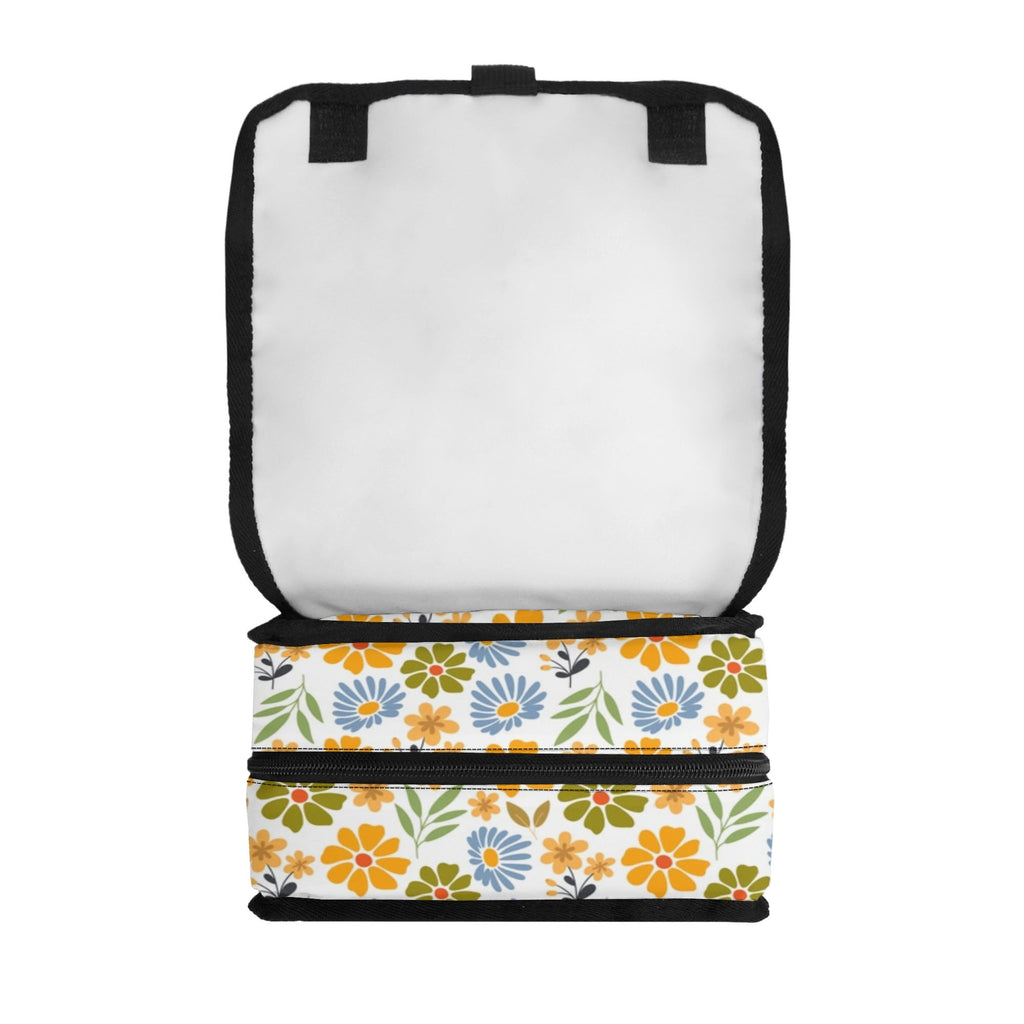 Retro Boho Flower - Flip-top Lunch Bag Flip Top Lunch Bag Printed Offshore Retro