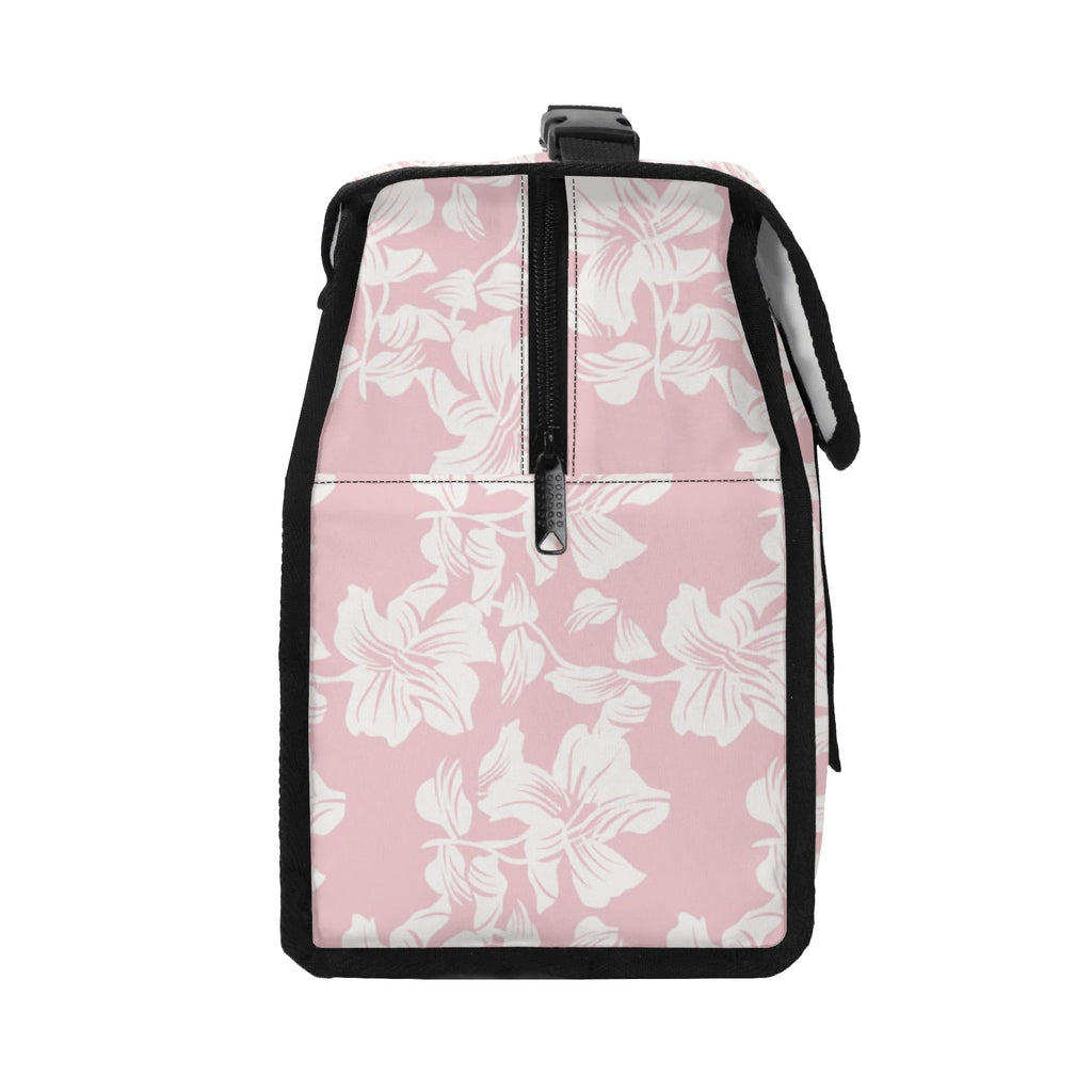 Pink Hawaiian Floral Flip-top Lunch Bag Flip Top Lunch Bag Plants Printed Offshore