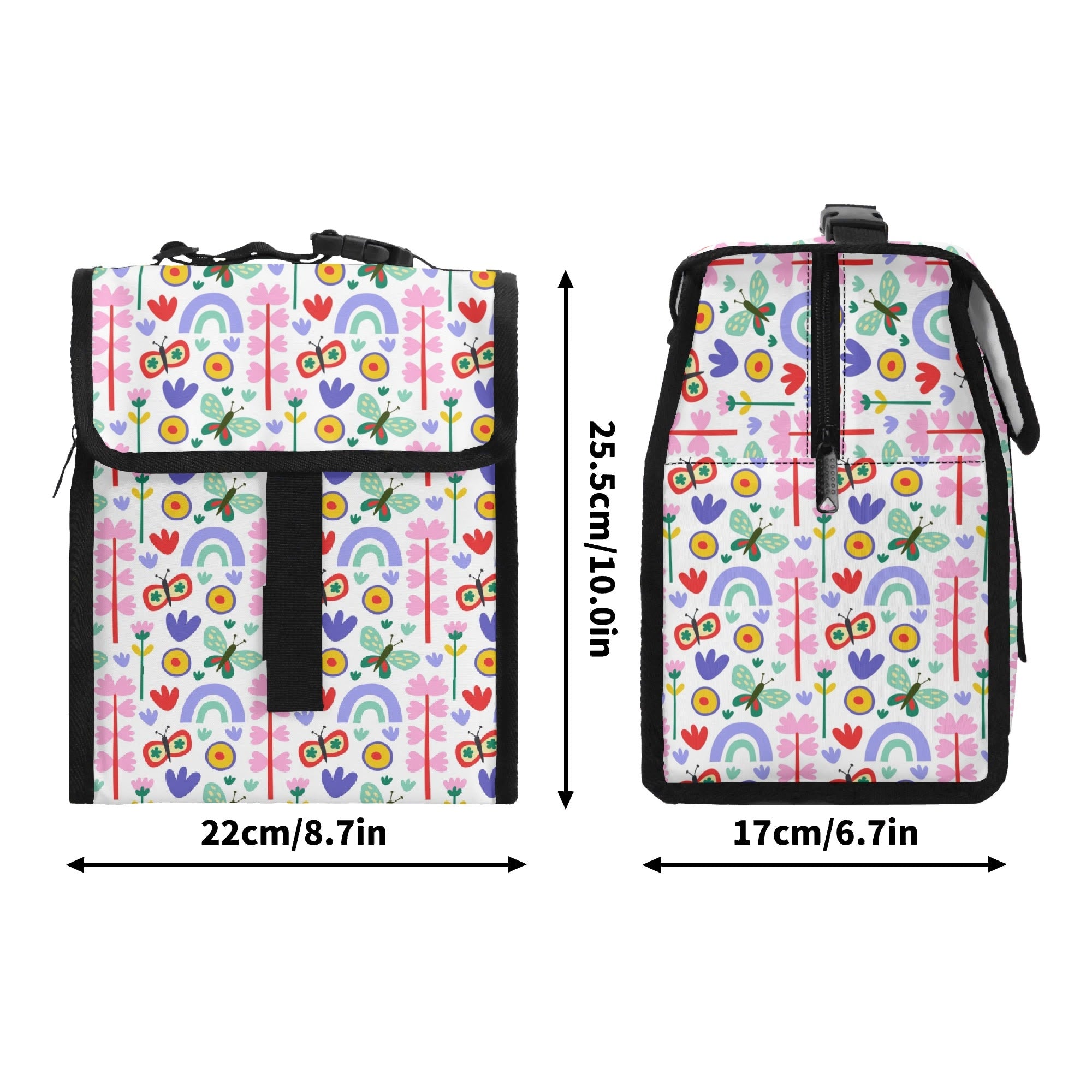 Rainbows And Butterflies Flip-top Lunch Bag Flip Top Lunch Bag Printed Offshore