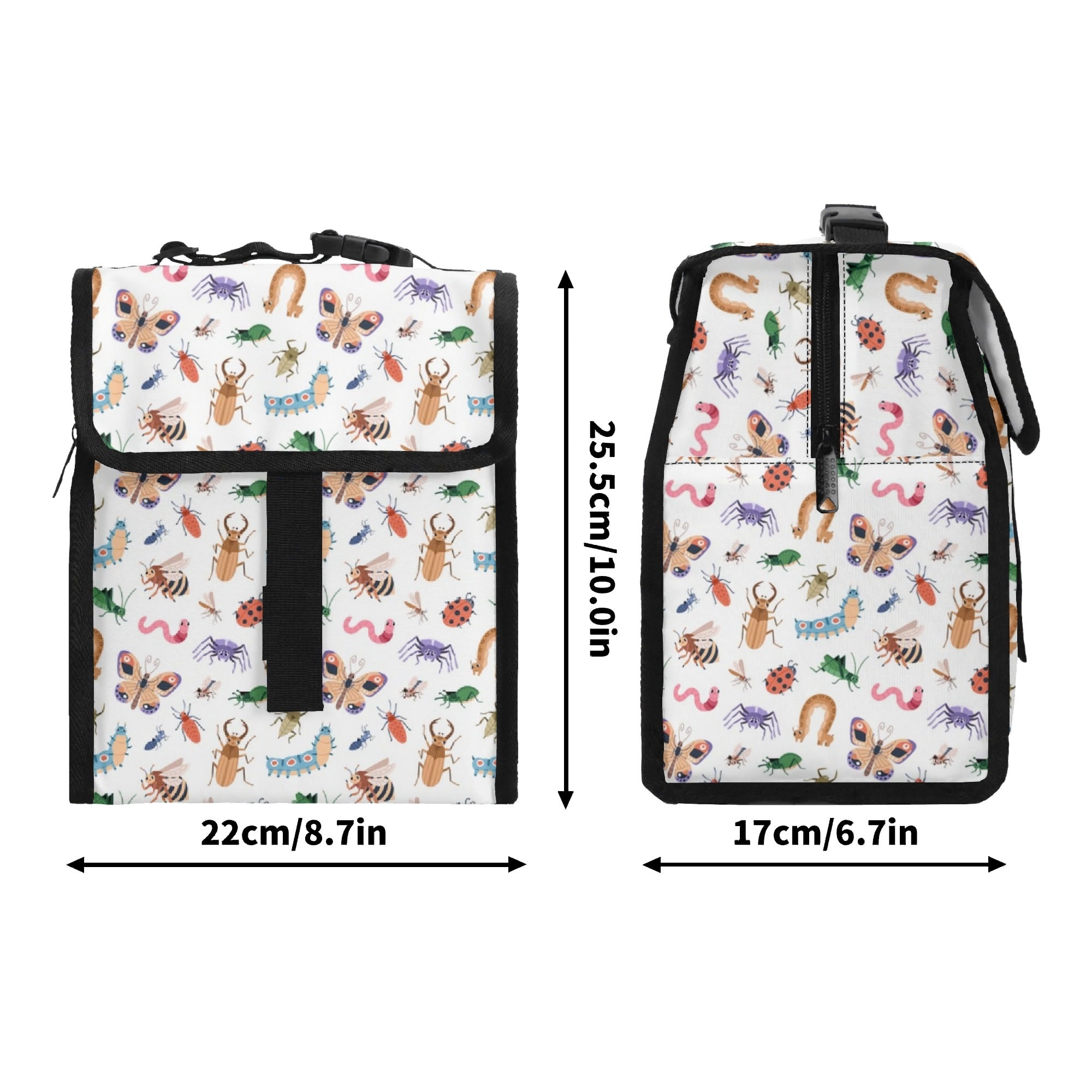 Cute Little Bugs Flip-top Lunch Bag Flip Top Lunch Bag animal Printed Offshore