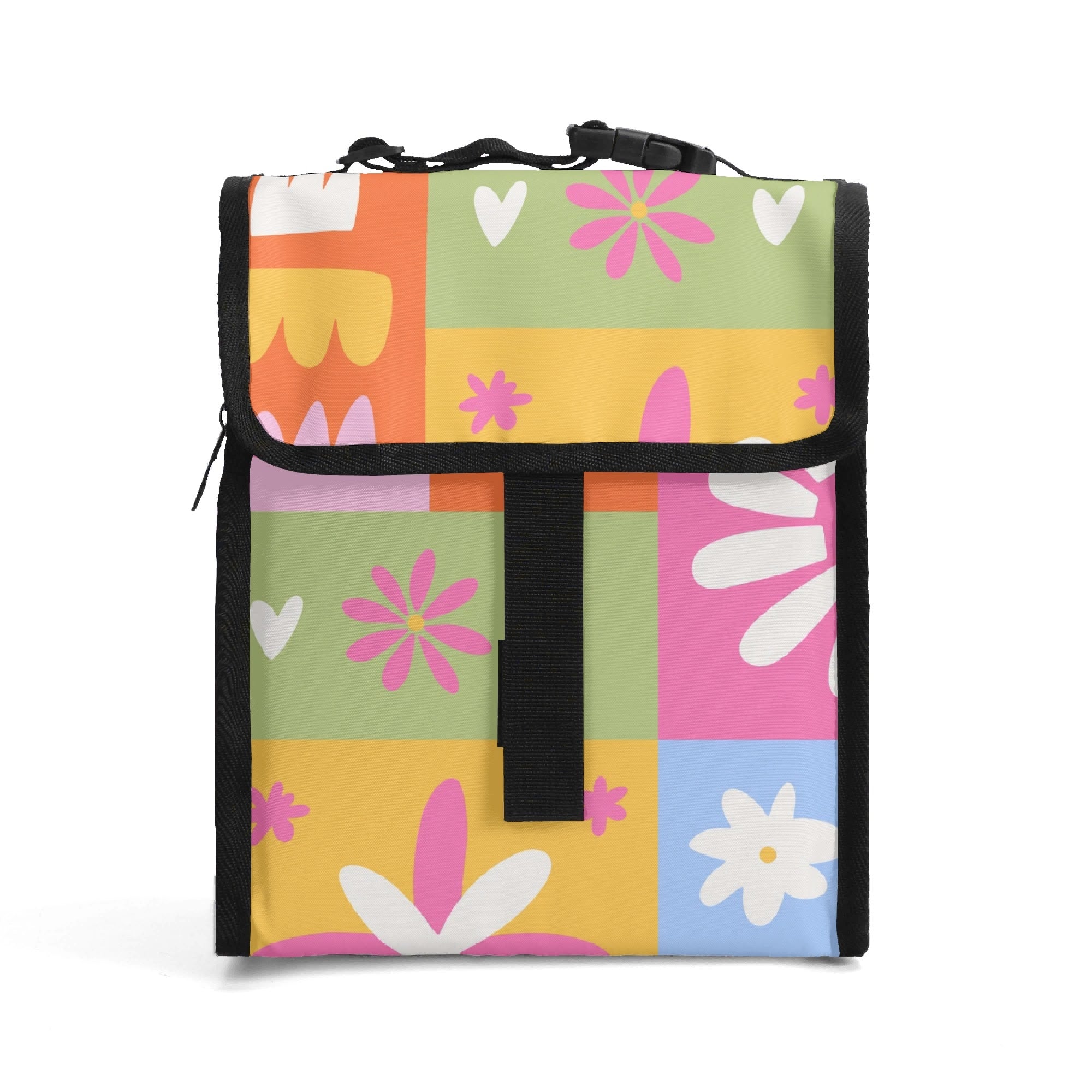 Floral Patchwork - Flip-top Lunch Bag Default Title Flip Top Lunch Bag Plants Printed Offshore