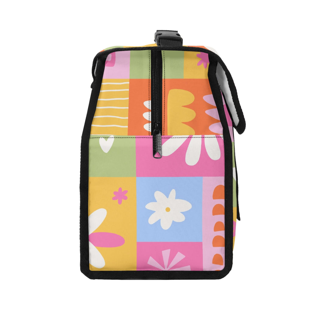 Floral Patchwork Flip-top Lunch Bag Flip Top Lunch Bag Plants Printed Offshore