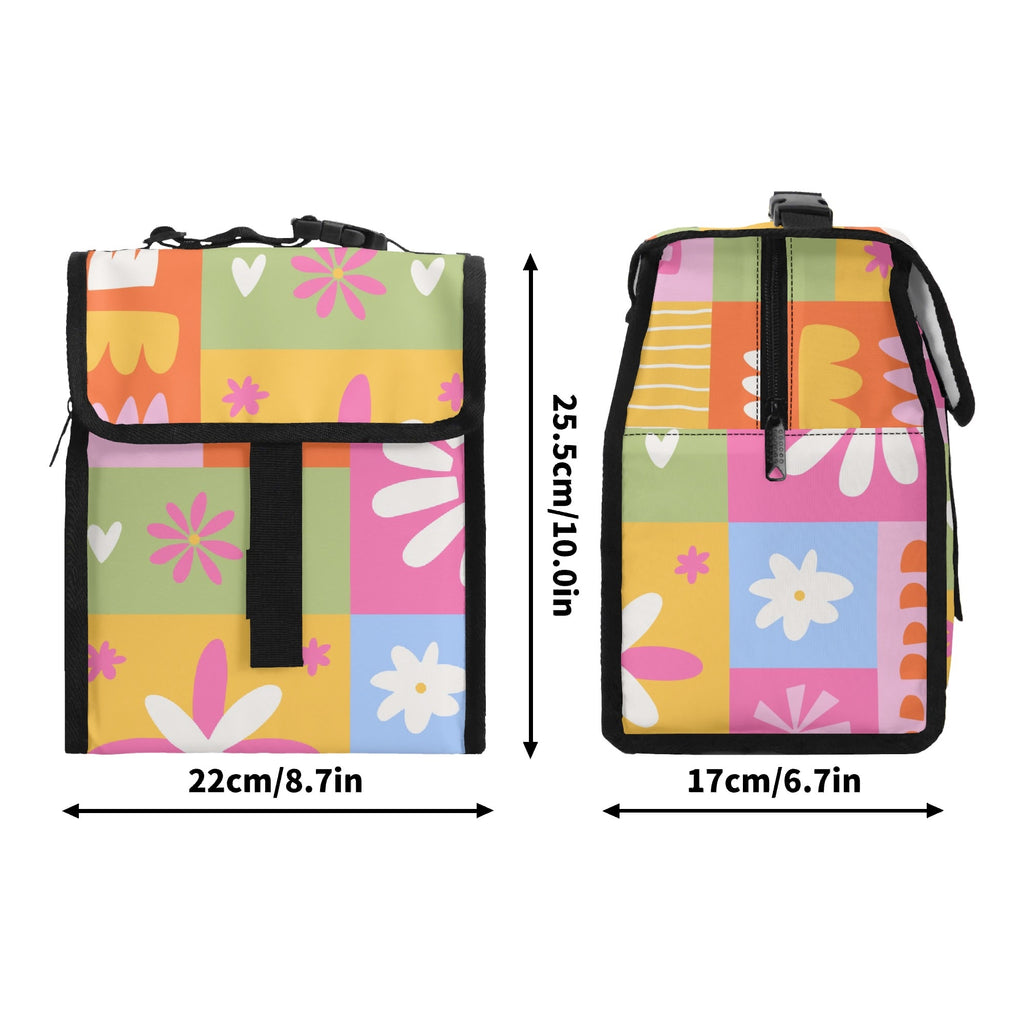 Floral Patchwork Flip-top Lunch Bag Flip Top Lunch Bag Plants Printed Offshore