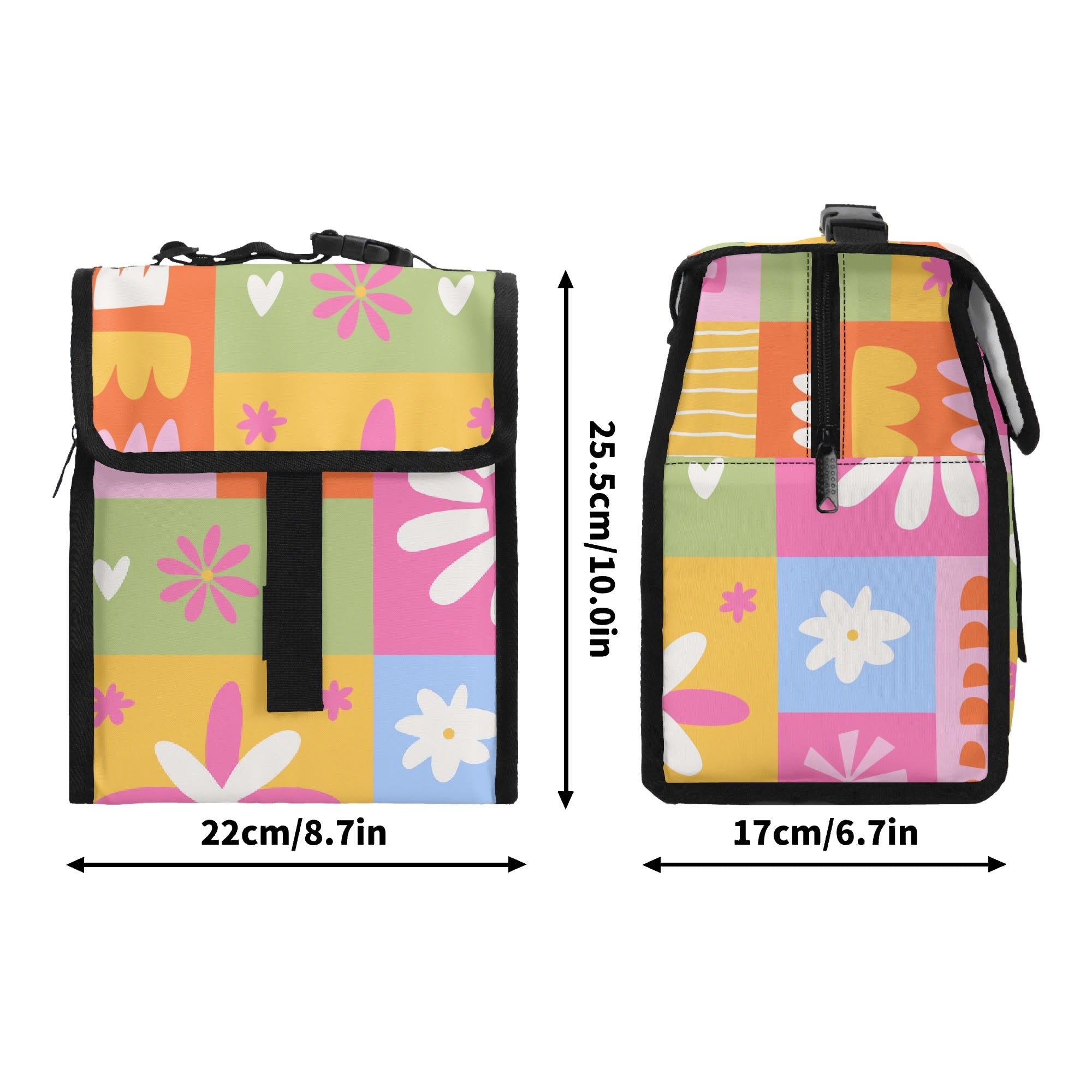 Floral Patchwork Flip-top Lunch Bag Flip Top Lunch Bag Plants Printed Offshore