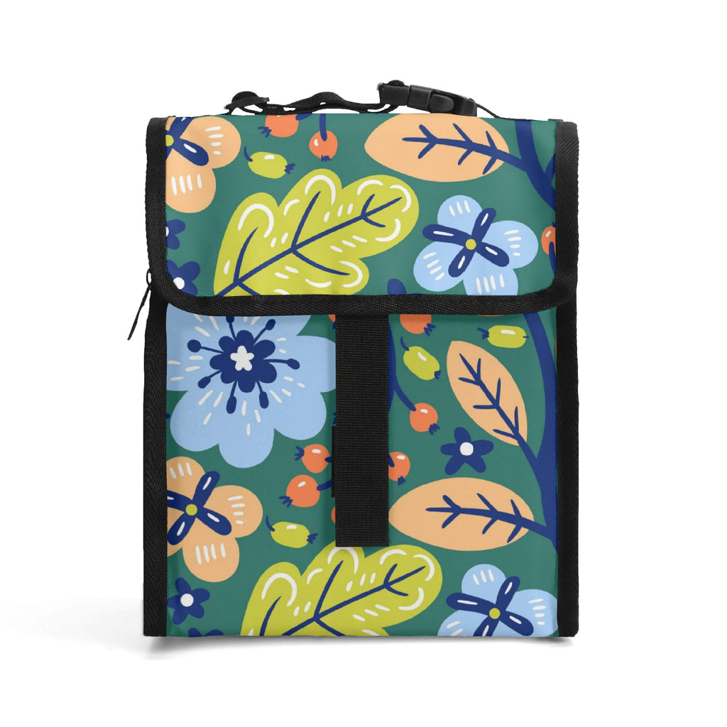 Bright Boho Flowers Flip-top Lunch Bag Default Title Plants Printed Offshore